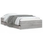 vidaXL Cadre de lit et tiroirs sonoma gris 90x200 cm bois d'ingénierie