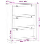 vidaXL Armoire à chaussures Corona 99x32x124 5 cm bois de pin massif