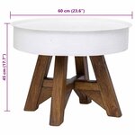 vidaXL Table basse Bois de récupération massif 60x45 cm Blanc
