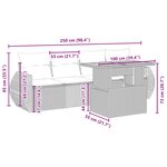 vidaXL Salon de jardin avec coussins 5 Pièces beige résine tressée