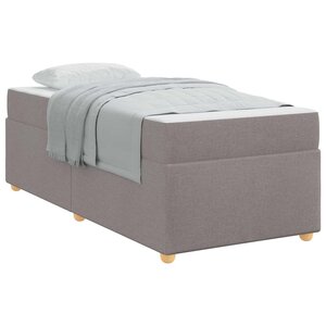 vidaXL Cadre de lit avec matelas Taupe 90 x 190 cm tissu