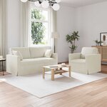 vidaXL Canapé 2 Pièces Crème 158 x 78 x 80 cm Velours