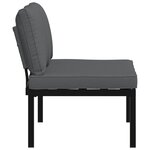 vidaXL Banc de jardin avec coussins noir aluminium
