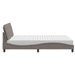 vidaXL Lit avec matelas taupe 140x190 cm tissu