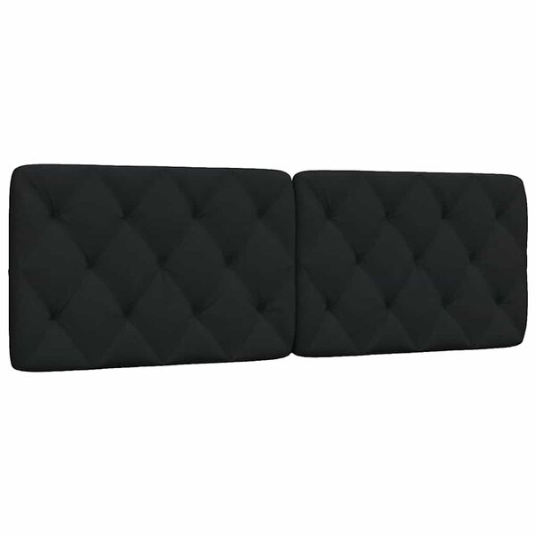 vidaXL Coussin de tête de lit noir 160 cm tissu