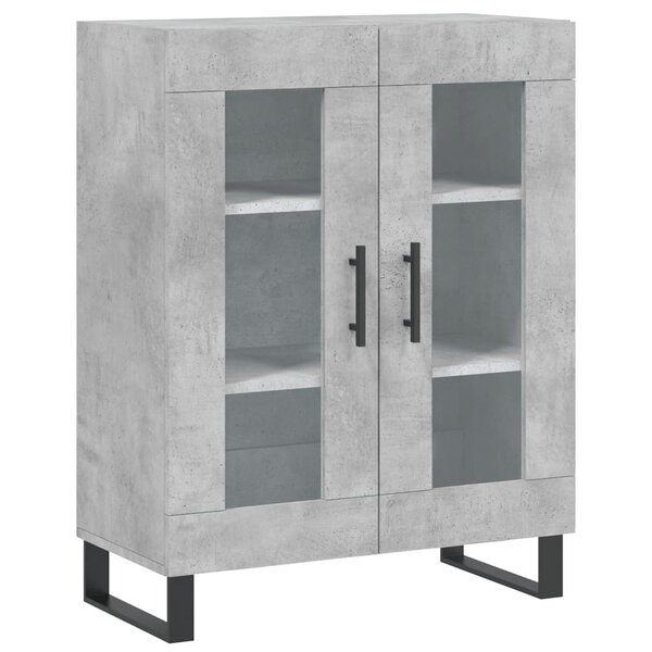 vidaXL Buffet gris béton 69 5x34x90 cm bois d'ingénierie