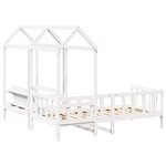 vidaXL Ensemble de lit de jour et de banc et toit sans matelas blanc 80x200 cm