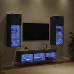 vidaXL Meubles TV muraux 5 Pièces Chêne noir Bois d'ingénierie