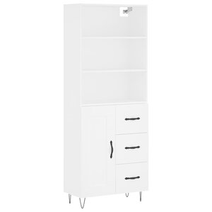 vidaXL Buffet haut Blanc 69 5x34x180 cm Bois d'ingénierie