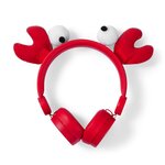 Casque filaire | Câble rond de 1,2 m | Oreillette | Oreilles magnétiques amovibles | Chrissy Crab | Rouge