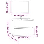 vidaXL Ensemble de meubles de salle de bain 2 Pièces Sonoma gris