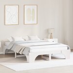 vidaXL Cadre de lit Blanc Bois 140 x 200 cm Minimaliste