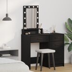 Coiffeuse vidaXL avec des lumières LED en chêne noir 50x41x140 cm
