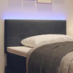 vidaXL Tête de lit avec des lumières à LED Réglable Gris 90 cm Velours