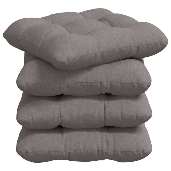 vidaXL Coussins de siège 4 Pièces Taupe 40 x 40 x 12 cm tissu