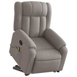 vidaXL Fauteuil inclinable de massage Taupe Tissu