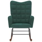 vidaXL Chaise à bascule Vert foncé Velours