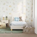 vidaXL Cadre de lit pour tout-petit avec tête de lit Crème 70 x 140 cm