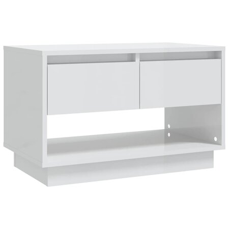 vidaXL Meuble TV Blanc brillant 70x41x44 cm Aggloméré