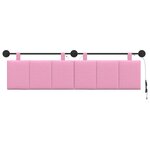 vidaXL Tête de lit suspendue Avec lumière LED Rose Tissu