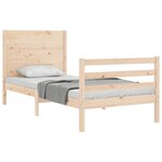 vidaXL Cadre de lit et tête de lit 100x200 cm bois massif
