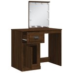 vidaXL Coiffeuse avec lumières LED chêne marron 90x42x132 5 cm