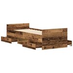 vidaXL Cadre de lit sans matelas vieux bois 90x190 cm bois ingénierie