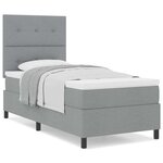 vidaXL Lit à ressorts avec matelas Gris clair 100 x 200 cm tissu