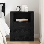 vidaXL Cabinet de chevet Chêne noir 50 x 36 x 60 cm Bois d'ingénierie