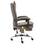 vidaXL Chaise de bureau de massage Taupe Tissu