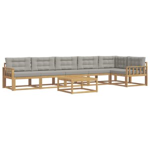 vidaXL Ensemble de canapés d'extérieur 7 pc Blanc et gris clair