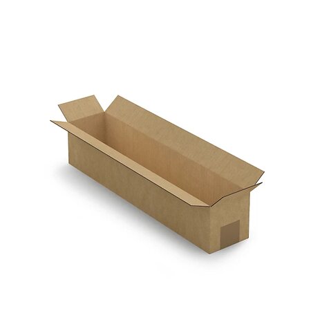 Caisse carton longue simple cannelure à grande ouverture raja 50x10x10 cm (lot de 10)
