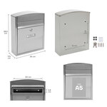 Boîte aux Lettres en Acier Inoxydable  Compact E5737  Anti-pluie  Inox