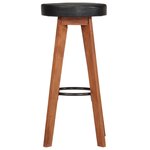 vidaXL Tabourets de bar 2 Pièces Cuir véritable et bois d'acacia solide