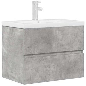 vidaXL Ensemble de meubles de salle de bain 2 Pièces gris béton