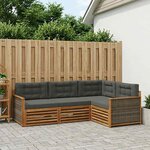 vidaXL Ensemble de canapés d'extérieur 4 Pièces Naturel et Anthracite