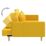 vidaXL Canapé-lit à 2 places avec deux oreillers jaune tissu
