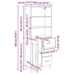 vidaXL Haut Armoire Bois ancien 69 5 x 34 x 180 cm Bois d'ingénierie