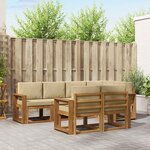vidaXL Ensemble de canapés d'extérieur 7 pc Naturel et Beige