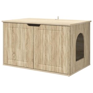 vidaXL Maison pour chat Sonoma 85 x 55 x 53 5 cm Bois d'ingénierie