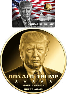 Pièce de monnaie en Or g 0.031 (1/1000 oz) Millésime  DONALD TRUMP 1/1000