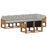 vidaXL Ensemble de canapés d'extérieur 8 pc Naturel et gris clair