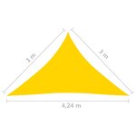 Vidaxl voile de parasol tissu oxford triangulaire 3x3x4 24 m jaune