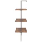 vidaXL Étagère inclinée à 3 niveaux Marron foncé et noir 64x35x120 5cm