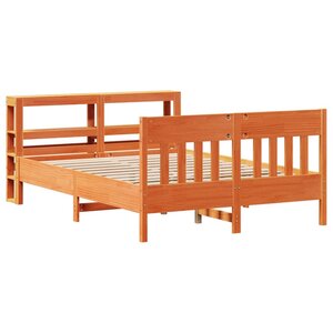 vidaXL Cadre de lit sans matelas cire marron 150x200cm bois pin massif