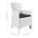vidaXL Ensemble de bistro 3 Pièces Plastique Blanc Aspect de rotin