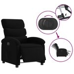 vidaXL Fauteuil inclinable électrique Noir Tissu