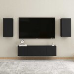 vidaXL Meubles TV 2 Pièces Noir 30 5x30x60 cm Bois d’ingénierie