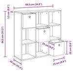 vidaXL Buffet Gris Sonoma 88 5 x 29 x 84 5 cm