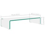 vidaXL Meuble TV/pour moniteur 70x30x13 cm verre transparent